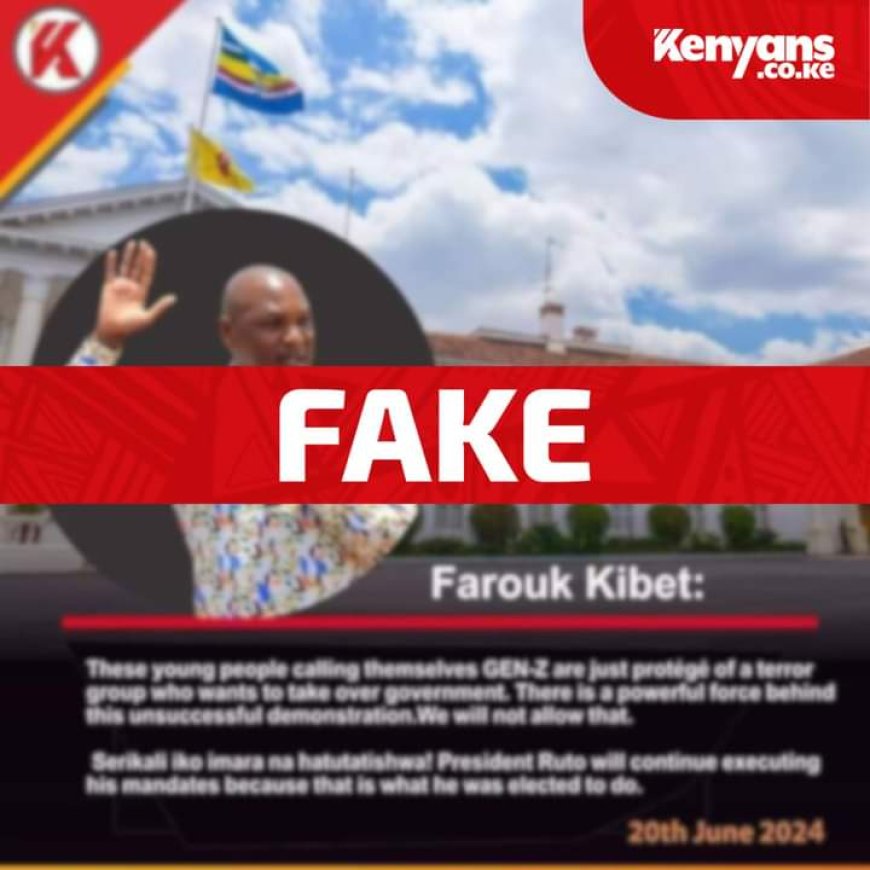 Fact Check: Did Farouk Kibet Call Generation Z Protesters ‘Protégés’?